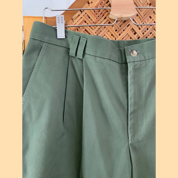 VINTAGE EHL Pleated Olive Pants - Picture 4 of 4